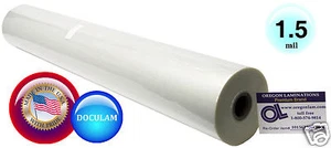 Doculam Hot Laminating Film 27" x 500' on 1" core 1.5 Mil American ( 1 Roll ) - Picture 1 of 3