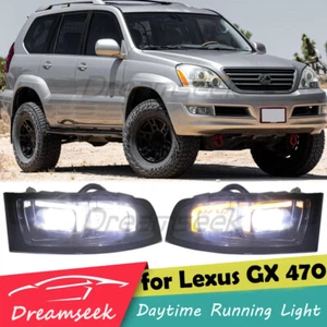 LED DRL Fog Lamp for Lexus LX 470 J100 98-07 Daytime Running Light Dynamic Turn - Picture 1 of 12