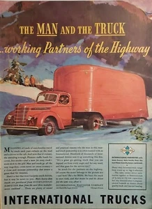 Anuncios impresos de camiones internacionales de colección 1939 decoración artística de pared efímera - Imagen 1 de 1