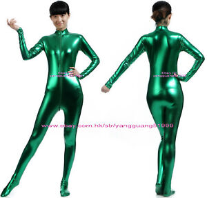 Sexy 15 Color Shiny Metallic Women Body Suit Catsuit Costumes Unisex Tights F278