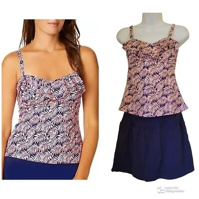 Leilani Pink Navy Modest Swimsuit Tankini Beach Summer White Sands Tahiti 8 - Image 1 of 4