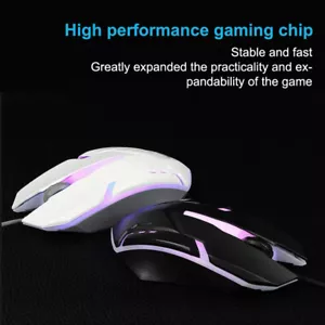 E-Sports USB Wired Mouse Colorful LED Gaming Mouse Mouse For Desktop Laptop PC - Picture 1 of 10