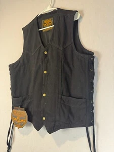 Milwaukee Performance Vest Mens XL Black Denim Vest w/ Conceal Carry Gun Pocket - Picture 1 of 8