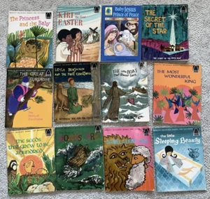 Lot 12 Arch Books Bible Stories Daniel Zaccheus Jesus Noah Walking on Water - Picture 1 of 4