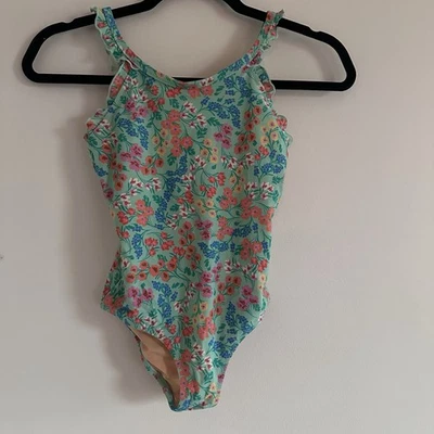 Maiô Crewcuts feminino floral babado peça única tamanho 10 - Imagem 1 de 4