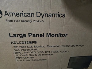 AMERICAN DYNAMICS 32" HD 1080P LED PUBLIC VIEW MONITOR W/ CAMERA ADLCD32PPS0B - Picture 1 of 5