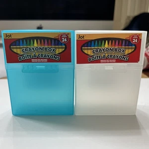3 Protective Crayon Boxes No More Lost or Broken Holds 24 pc Each Box Setof2 NEW - Picture 1 of 8