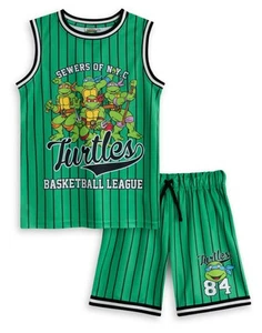 Juego de baloncesto de 2 piezas Teenage Mutant Ninja Turtles Green Sewers of N Y C para niños - Imagen 1 de 9