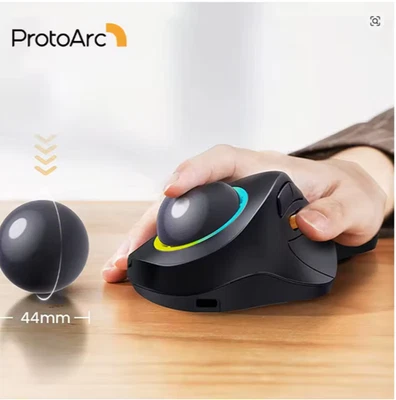 ProtoArc EM03 Ratón Trackball Inalámbrico Bluetooth RGB Retroiluminado Ergonómico Foto 1 de 4
