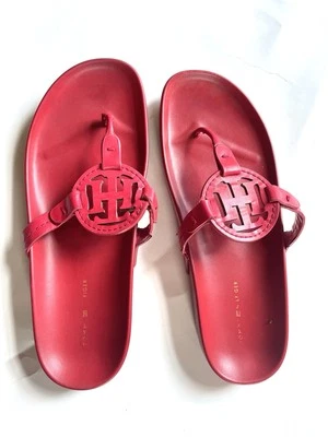 Sandálias tanga vermelha feminina Tommy Hilfiger Relina tamanho 9,5 chinelos - Imagem 1 de 4