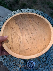 10" Hand Carved Spalted Maple Wood Bowl Signed By Artisan Spencer Peterman - Picture 1 of 12