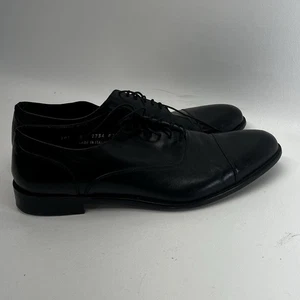 Broletto Cap Toe Oxford Black Leather Dress Shoes Men's 10.5 M Made in Italy - Picture 1 of 9