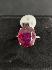 NATURAL RUBY STERLING SILVER 925 RING - Picture 1 of 7
