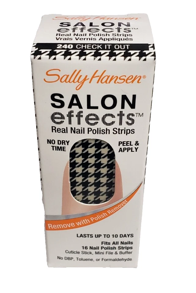 SALLY HANSEN SALON EFFECTS REAL NAIL POLISH STRIPS 240 CHEK IT OUT - Image 1 of 1