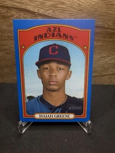 2021 Topps Heritage Minor League Edition Blue Border /99 Isaiah Greene #24 - Picture 1 of 2