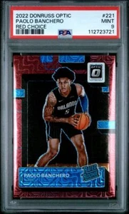 2022 DONRUSS OPTIC #221 PAOLO BANCHERO RED CHOICE /88 RATED RC PSA 9 PE - Picture 1 of 2