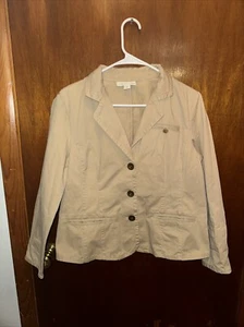 Coldwater Creek Womens Brown Button Up Khaki Jacket Size 10P - Picture 1 of 6