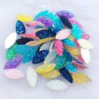 160pcs Glittered Spacer Beads Horse Eye Flatback Charms DIY Clothing Decorations