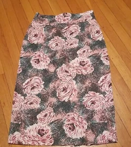 Pinup Couture Deadly Dames Floral Skirt Painterly Rose's Camilias Made USA M - Picture 1 of 6
