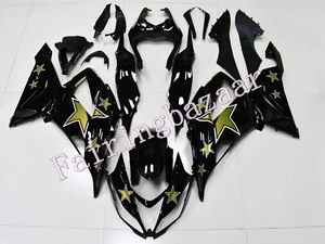 Fit for 2013- 2018 ZX6R 636 Black Gold Star ABS Injection Bodywork Fairing Kit - Picture 1 of 6