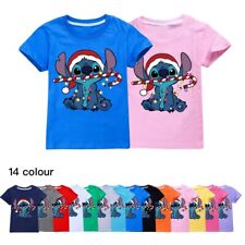 Kids Stitch TV  Tshirt Short Sleeve 100% Cotton T-Shirt Summer Casual Top Tees