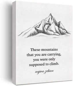 These Mountains Quote 40x50cm Stretched Inspiration Canvas Wall Art Print - Picture 1 of 3