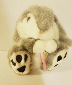 Novelty Inc. Light Gray White Rabbit Plush Easter Bunny Stuffed Animal 8" - Picture 1 of 8