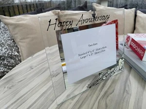 Personalised/Non Personalised 15th Anniversary Frames Land 3 Designs/2 Sizes - Picture 1 of 16