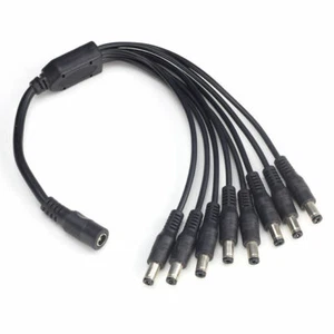 PwrON Surveillance Camera Cord Splitter 1-8 for Q-See NightOwl Lorex Swan CCTV - Picture 1 of 5