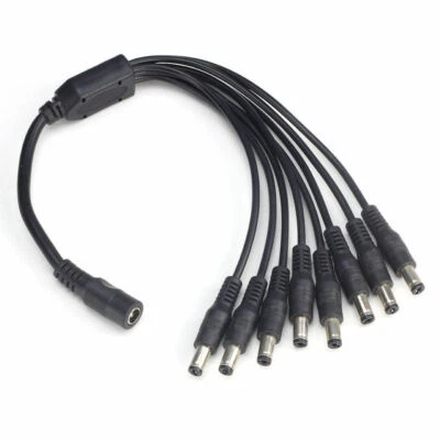 PwrON Surveillance Camera Cord Splitter 1-8 for Q-See NightOwl Lorex Swan CCTV