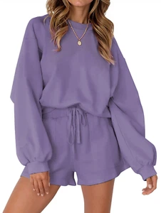 Pajama Sets for Women Two Piece Outfits Long Sleeve Sweatshirts Lounge Sets Casu - Picture 1 of 12