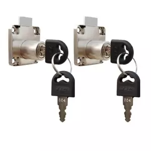 2 Pcs - Drawer Lock Cabinet Locks with Keys - Picture 1 of 4