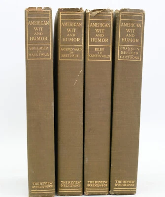 4 Volumes American Wit & Humor Review of Reviews Co. 1907-1909 Mark Twain+ G+ Foto 1 de 4