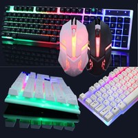 Wired Keyboard and Mouse Set PC Laptop Gaming Rainbow Backlit Mechanica