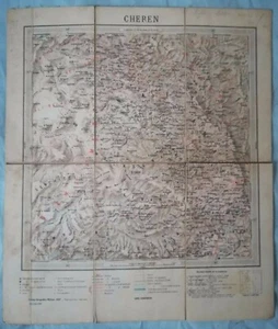 CHEREN ERITREA AOI - CARTA TELATA ISTITUTO GEOGRAFICO MILITARE 1899 - 34 x 39 - Foto 1 di 3