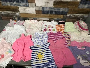 Bundle Of Girls Clothes Age 0-3 Months Pretty Dresses, All-In-Ones, Leggings Hat - Picture 1 of 5