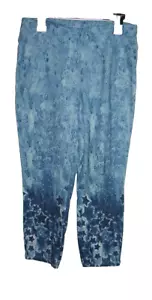 New Directions Womens Sz S Blue Stars Capri Yoga Leggings 11%Spandex 89% Poly - Picture 1 of 4