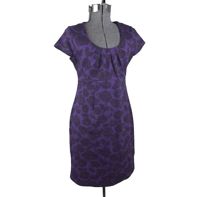 Boden Stretch Sheath Dress Size 6P US Purple Floral 10P UK - Image 1 of 4