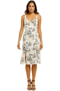 LOVER Wild Cat Print Silk Knee Length Dress Size 8 AU RRP 495 Casual - Picture 1 of 8