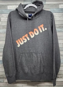 Nike Hoodie Just Do It XL Blue Label Sweatshirt Gray Read Measurements - Picture 1 of 9