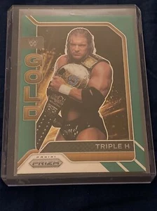 WWE 2022 PANINI PRIZM GOLD TRIPLE H PRIZM GREEN CARD#9 FRESH OUT OF PACK - Picture 1 of 2