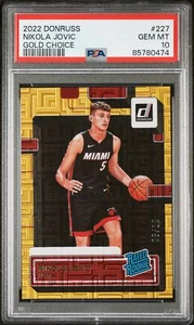 2022 Panini Donruss Nikola Jovic #227 Gold Choice /10 PSA 10 - Picture 1 of 2