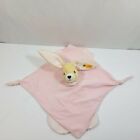 Steiff Bunny Rabbit Lovey Baby Security Blanket Toy Pink with Knotted Corners