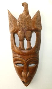 Máscara tribal africana vintage de madera tallada a mano arte de pared decoración envío gratuito - Imagen 1 de 14