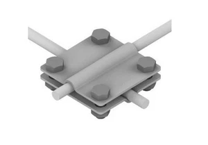 Kreuzklemme Kreuzverbinder Klemme Kreuzstücke 2-teilig Edelstahl V4A Band max 30 - Bild 1 von 3