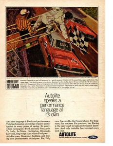 1967 MERCURY COUGAR 289/341 HP @ DAYTONA ~ ORIGINAL AUTOLITE AD - Picture 1 of 1