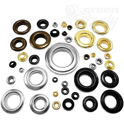 Brass Eyelets with washers Leather Craft Grommet Banner 3 4 5 6 8 10 12 17 mm - image 1 of 3