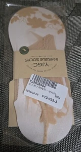 YJGC Damen hellbraun Spitze durchsichtig Netz rutschfeste unsichtbare Socken; Blatt-Design - Bild 1 von 3