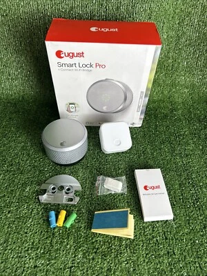August Home Silver Smart Lock Pro Apple Home Kit Gris Caja Abierta Foto 1 de 4