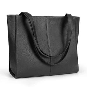 Black Genuine Leather Tote Bag for Women Work, Women's Leather Shoulder Bags ... - Picture 1 of 7
